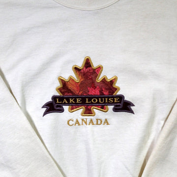 Vintage 80s Lake Louise Autumn Leaf Crewneck (L/XL) | Rebalance Vintage.