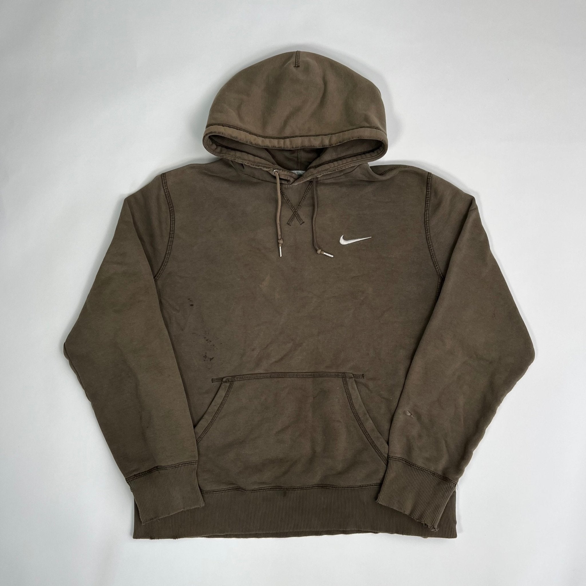 Vintage Olive Nike Check Hoodie | Rebalance Vintage.