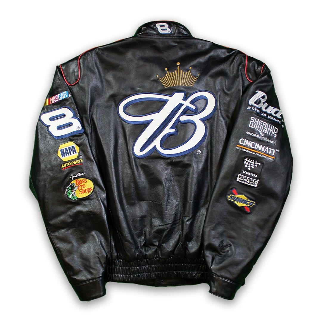 Vintage Budweiser #8 NASCAR Nextel Cup Series Leather Patch Bomber | Rebalance Vintage.