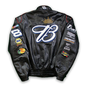 Vintage Budweiser #8 NASCAR Nextel Cup Series Leather Patch Bomber | Rebalance Vintage.