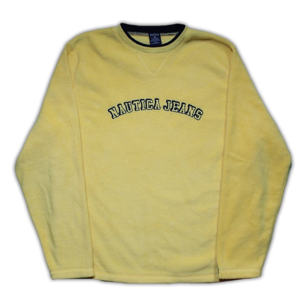 Vintage Yellow Nautical Jeans Fleece Sweater | Rebalance Vintage.
