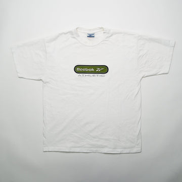 Vintage 90s White Reebok Athletic Logo Tee (M) | Rebalance Vintage.