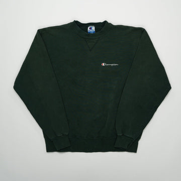 Vintage 90s Forest Green Champion Spell Out Crewneck (L) | Rebalance Vintage.