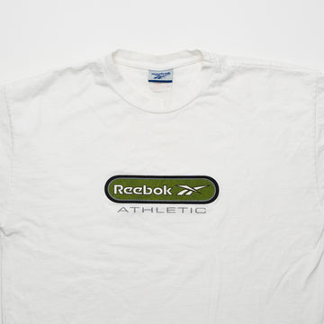 Vintage 90s White Reebok Athletic Logo Tee (M) | Rebalance Vintage.