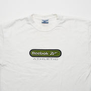 Vintage 90s White Reebok Athletic Logo Tee (M)