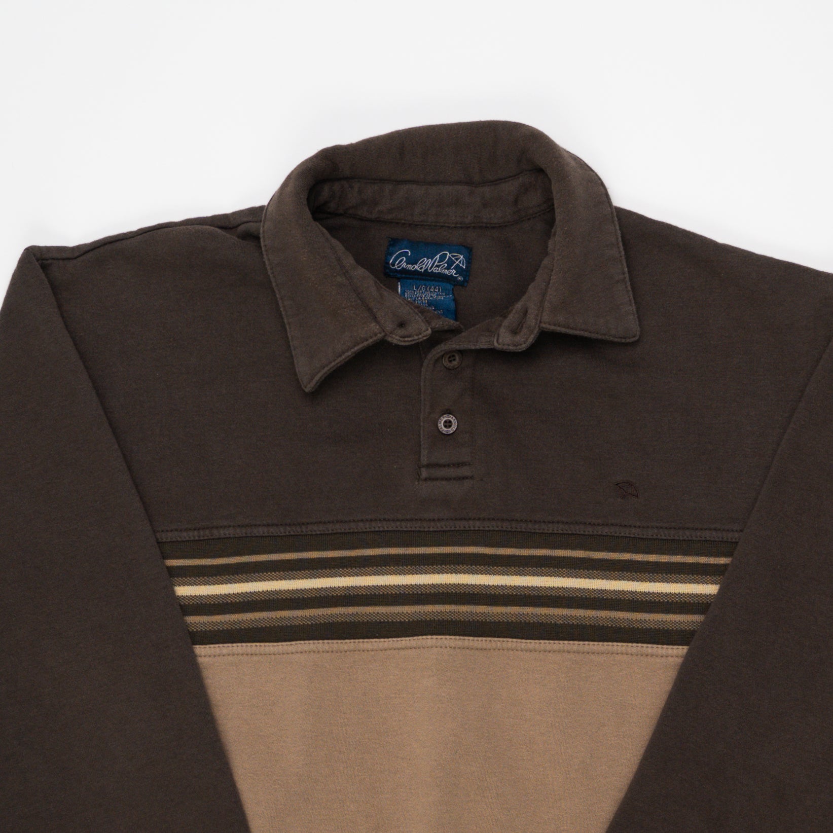 Vintage Brown Arnold Palmer Collared Crewneck (L) | Rebalance Vintage.