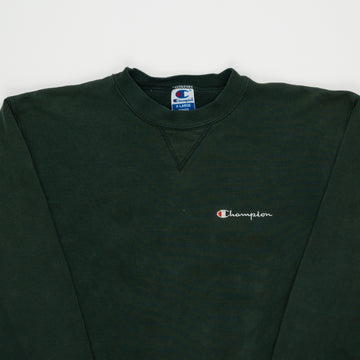 Vintage 90s Forest Green Champion Spell Out Crewneck (L) | Rebalance Vintage.