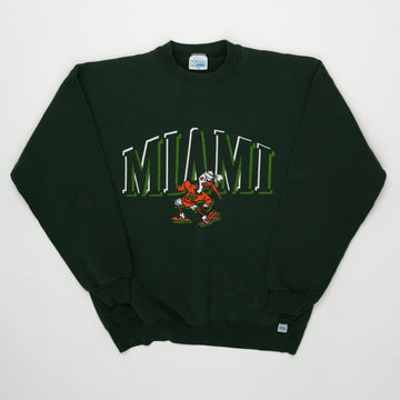 Vintage Green University of Miami Mascot Crewneck (L) | Rebalance Vintage.
