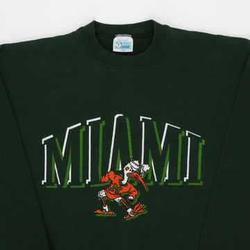 Vintage Green University of Miami Mascot Crewneck (L) | Rebalance Vintage.