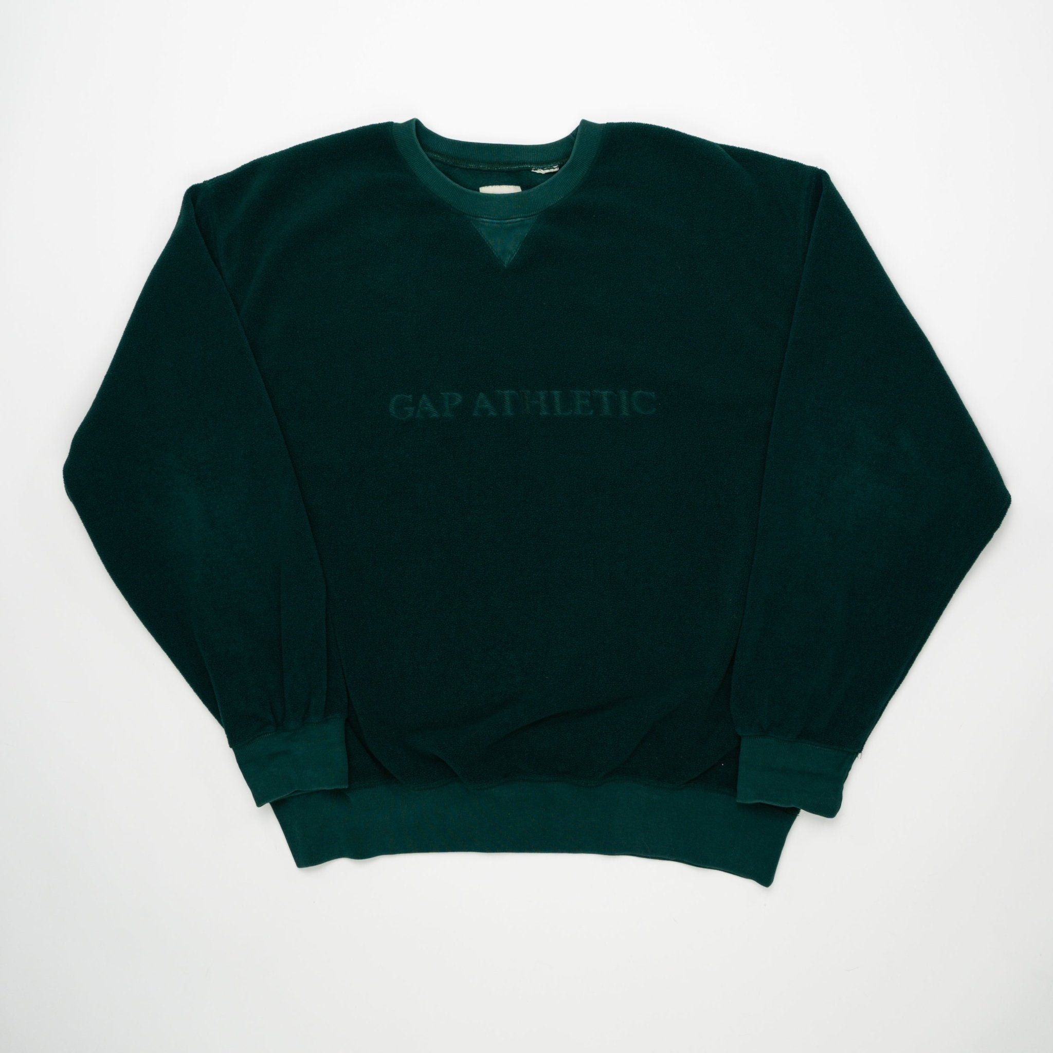 Vintage 90s Green Gap Athletic Fleece Crewneck | Rebalance Vintage.