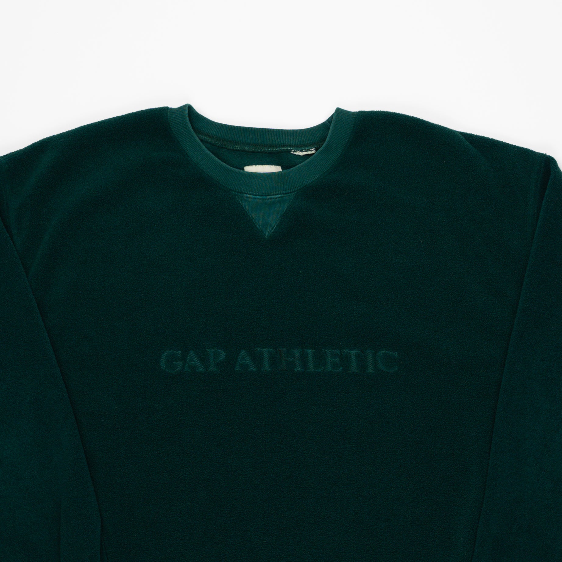 Vintage 90s Green Gap Athletic Fleece Crewneck | Rebalance Vintage.