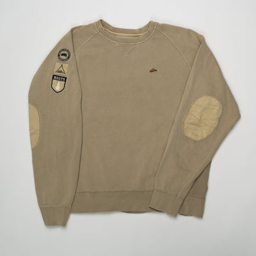 Vintage Beige Roots Athletic Patch Crewneck (XL) | Rebalance Vintage.
