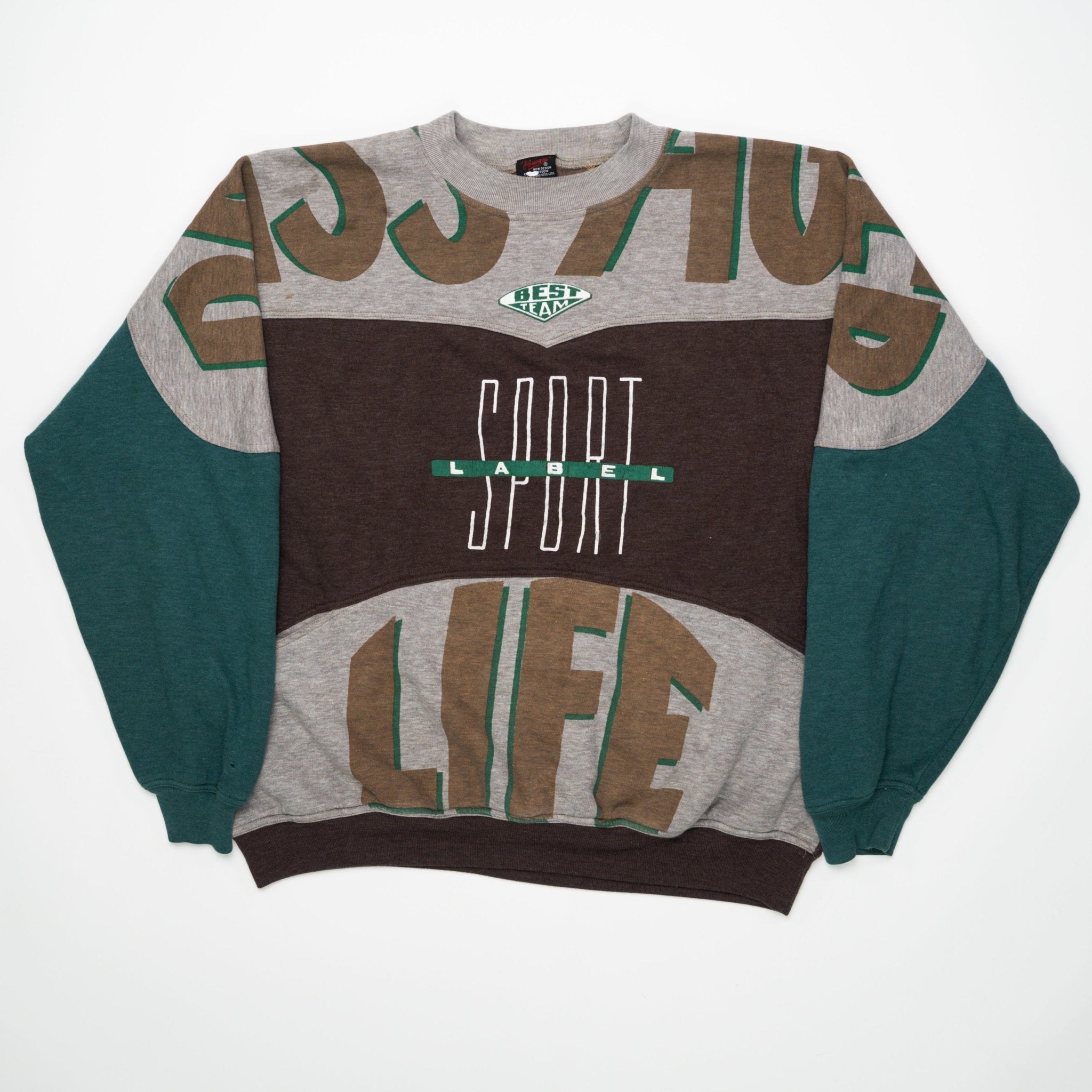 Vintage 90s Best Team Sport Label Crewneck (XL) | Rebalance Vintage.