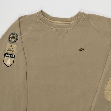 Vintage Beige Roots Athletic Patch Crewneck (XL) | Rebalance Vintage.