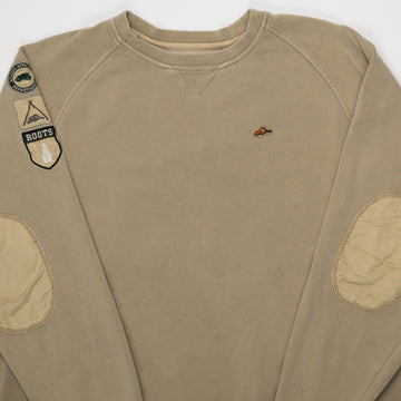 Vintage Beige Roots Athletic Patch Crewneck (XL) | Rebalance Vintage.
