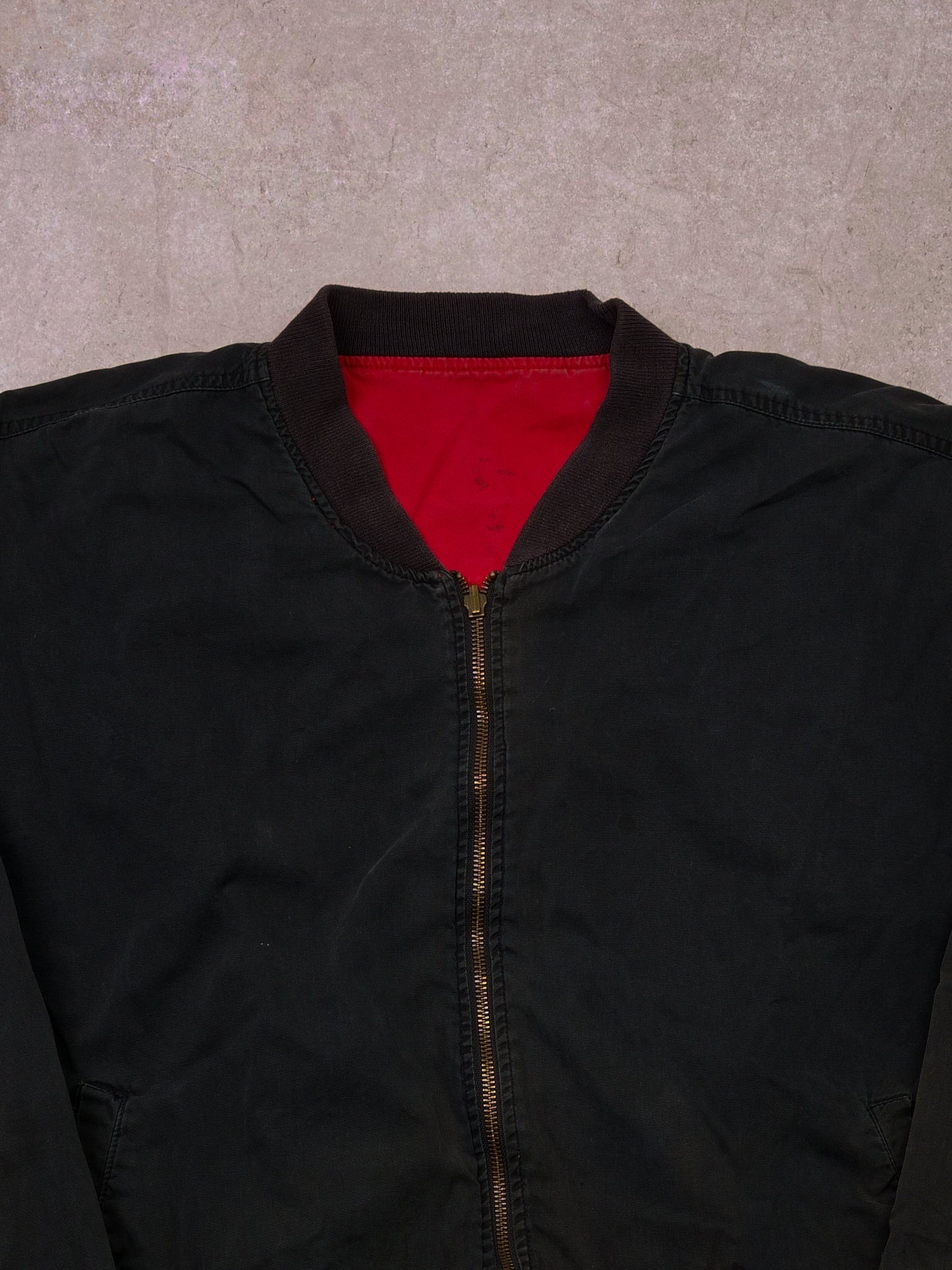 Vintage 80s Black and Red Malboro Reversible Bomber Jacket (L)