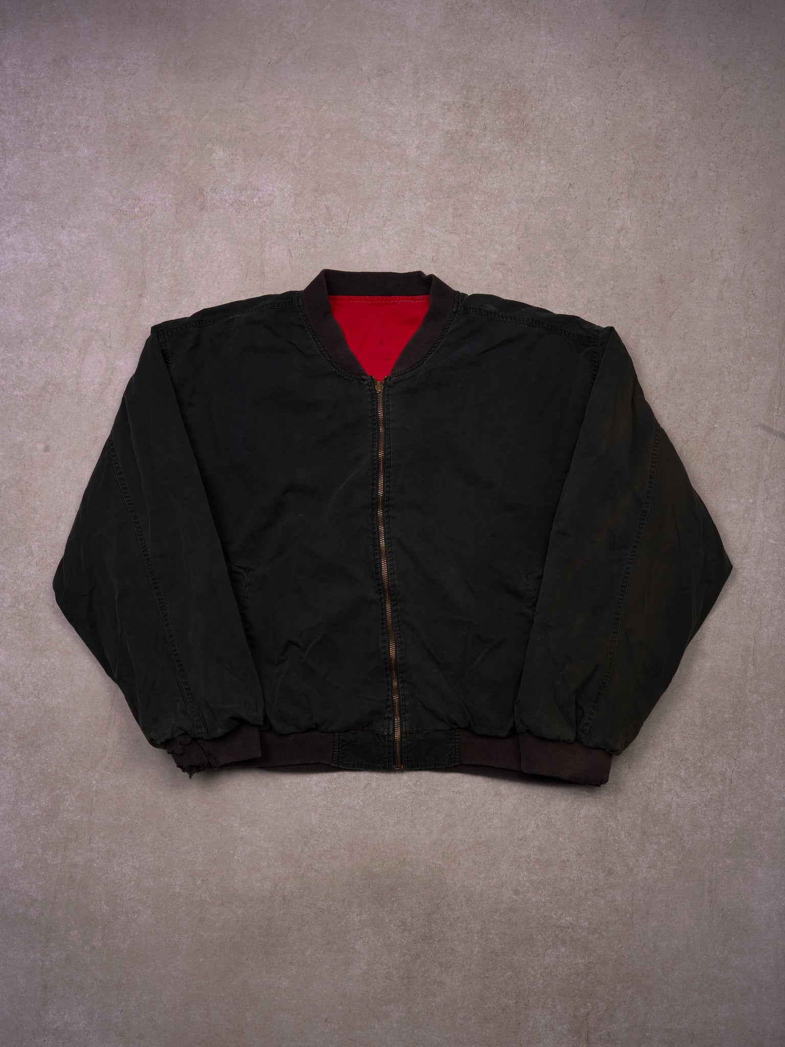 Vintage 80s Black and Red Malboro Reversible Bomber Jacket (L)