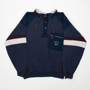 Vintage World Competition Denim Express 1/4 Button Crewneck (M/L) | Rebalance Vintage.