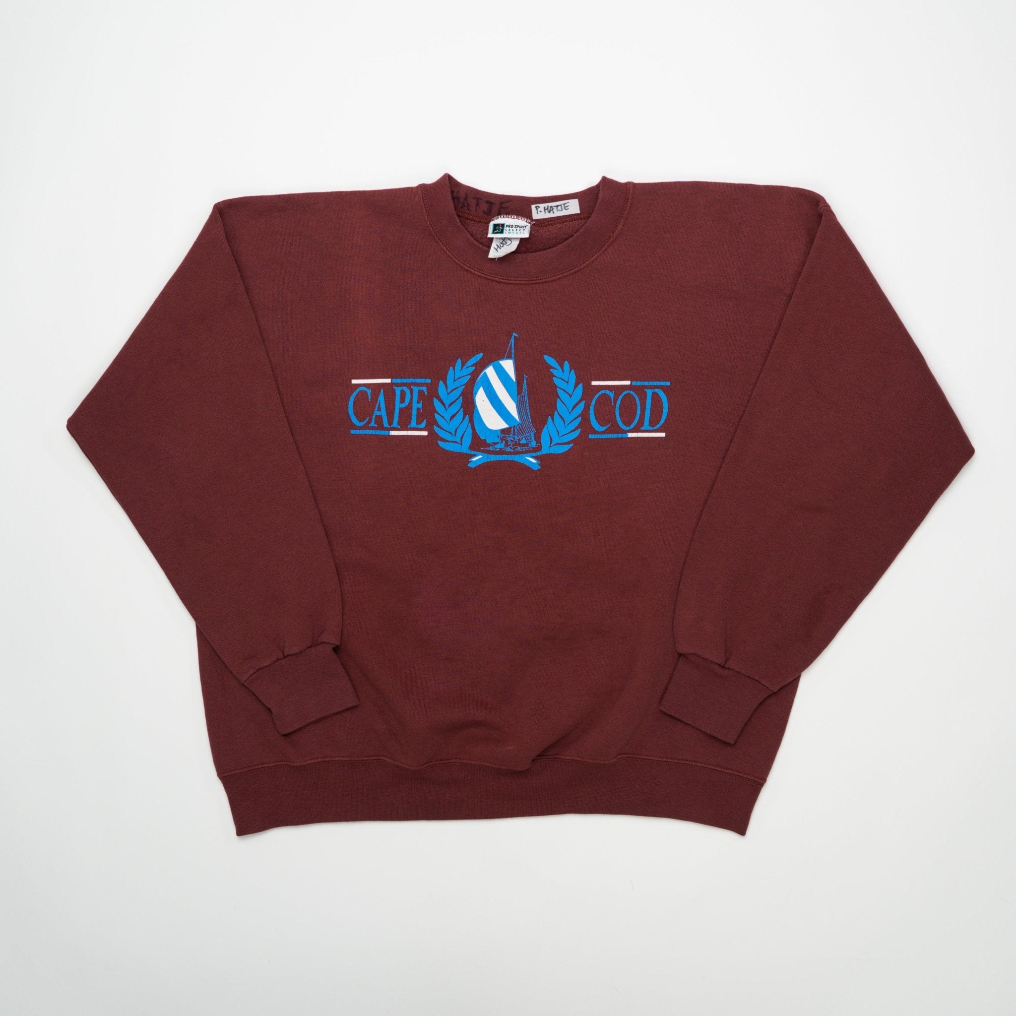 Vintage 90s Maroon Cape Cod Sail Crewneck (L) | Rebalance Vintage.