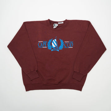 Vintage 90s Maroon Cape Cod Sail Crewneck (L) | Rebalance Vintage.