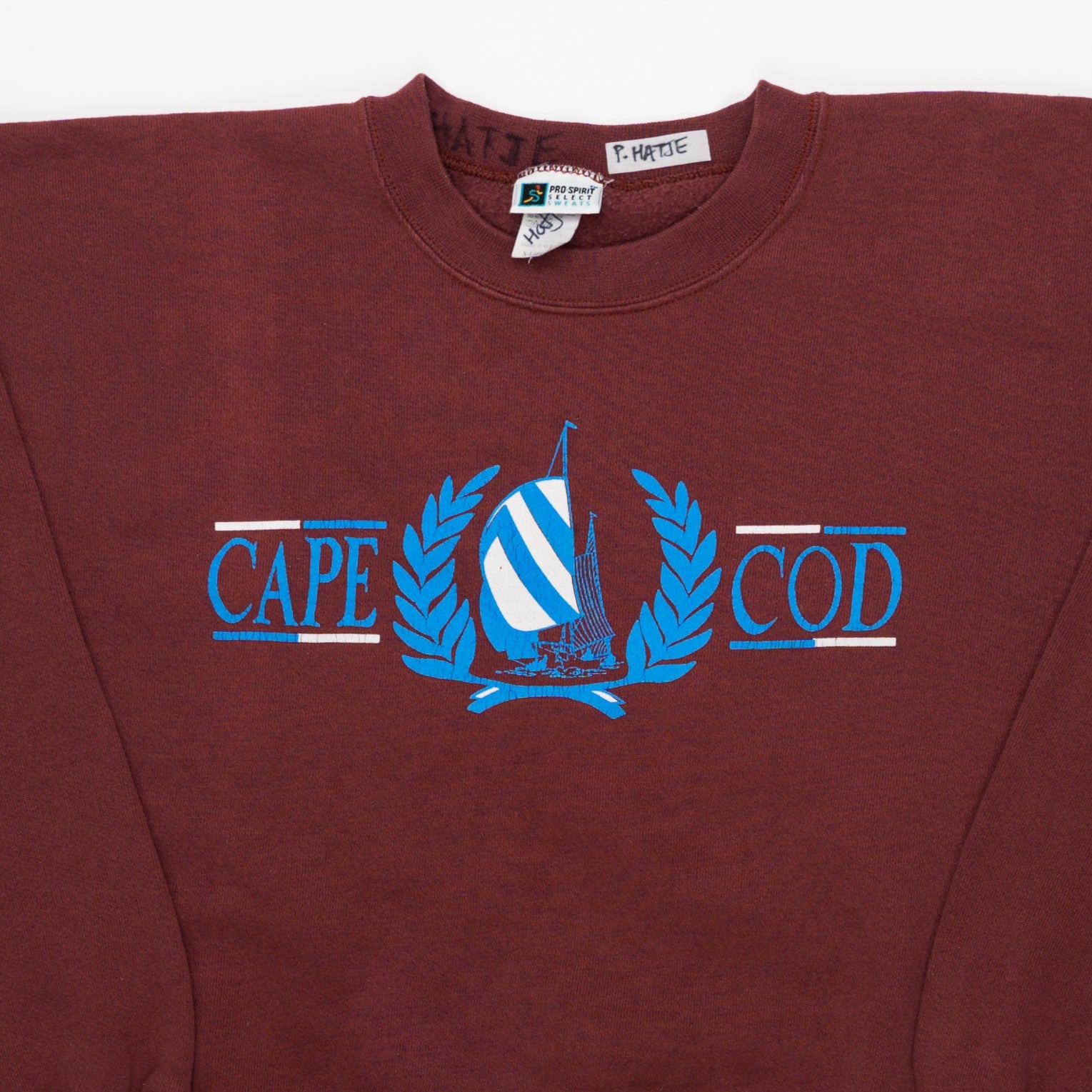 Vintage 90s Maroon Cape Cod Sail Crewneck (L) | Rebalance Vintage.