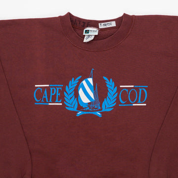 Vintage 90s Maroon Cape Cod Sail Crewneck (L) | Rebalance Vintage.