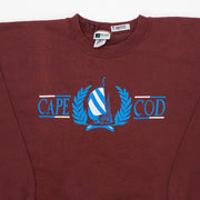 Vintage 90s Maroon Cape Cod Sail Crewneck (L)