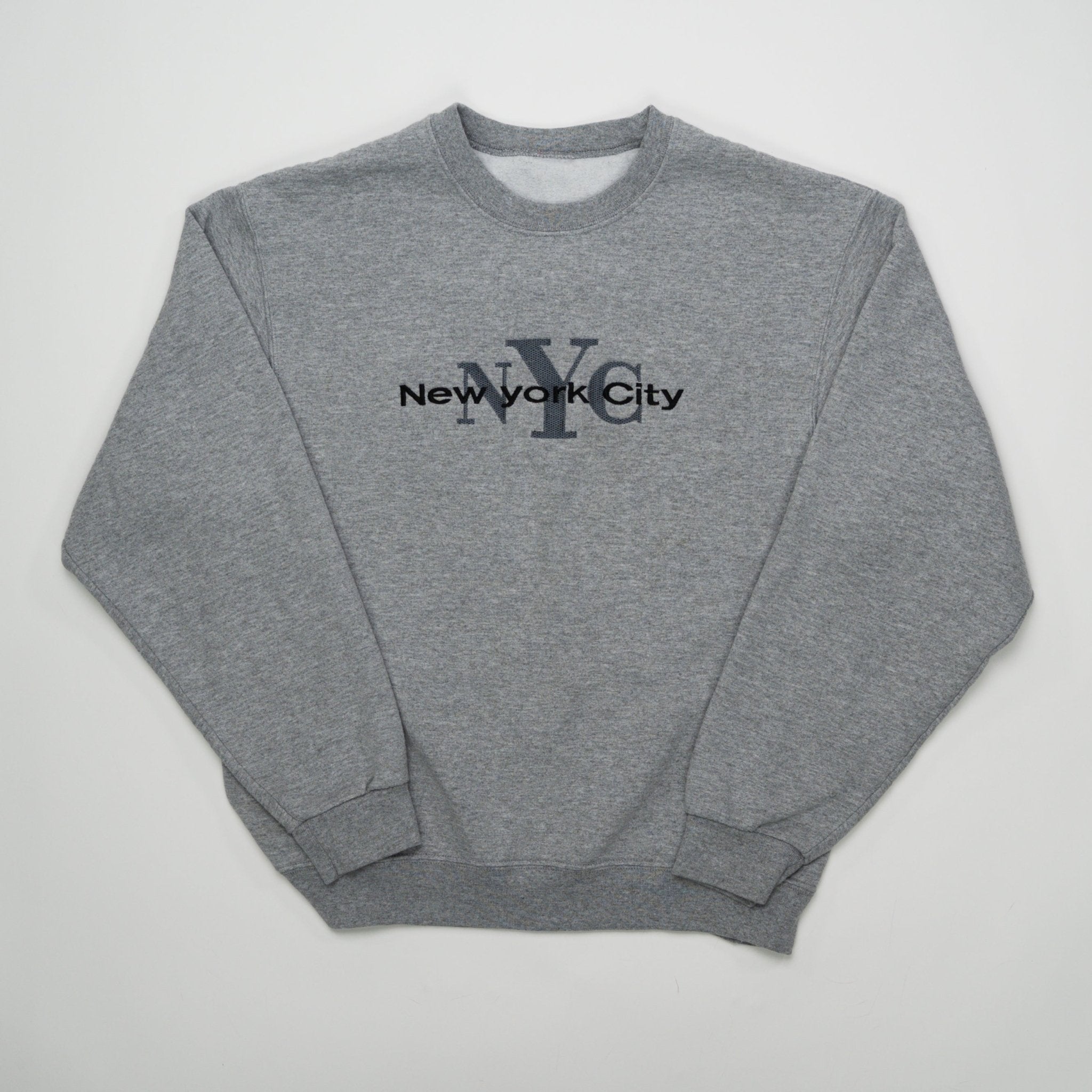 Vintage Grey New York City Embroidered Crewneck (S/M) | Rebalance Vintage.
