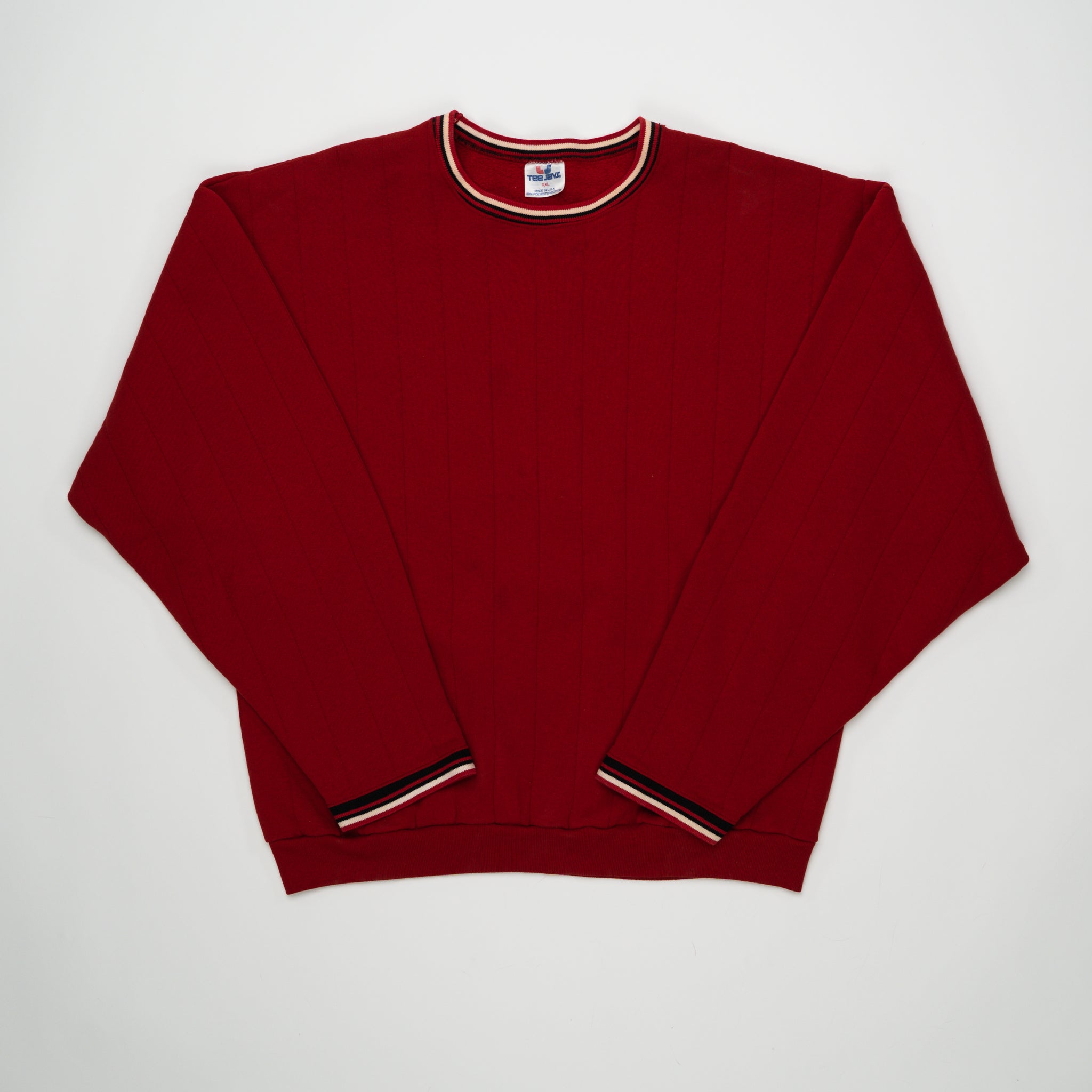 Vintage 90s Red, Black, & Cream Crewneck (L) | Rebalance Vintage.