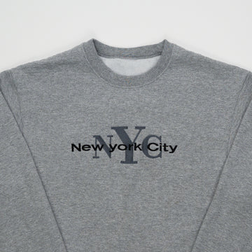 Vintage Grey New York City Embroidered Crewneck (S/M) | Rebalance Vintage.