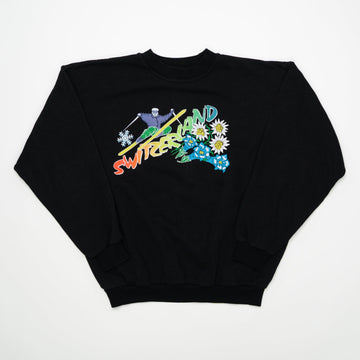 Vintage 80s Switzerland Colourful Ski Crewneck (M/L) | Rebalance Vintage.