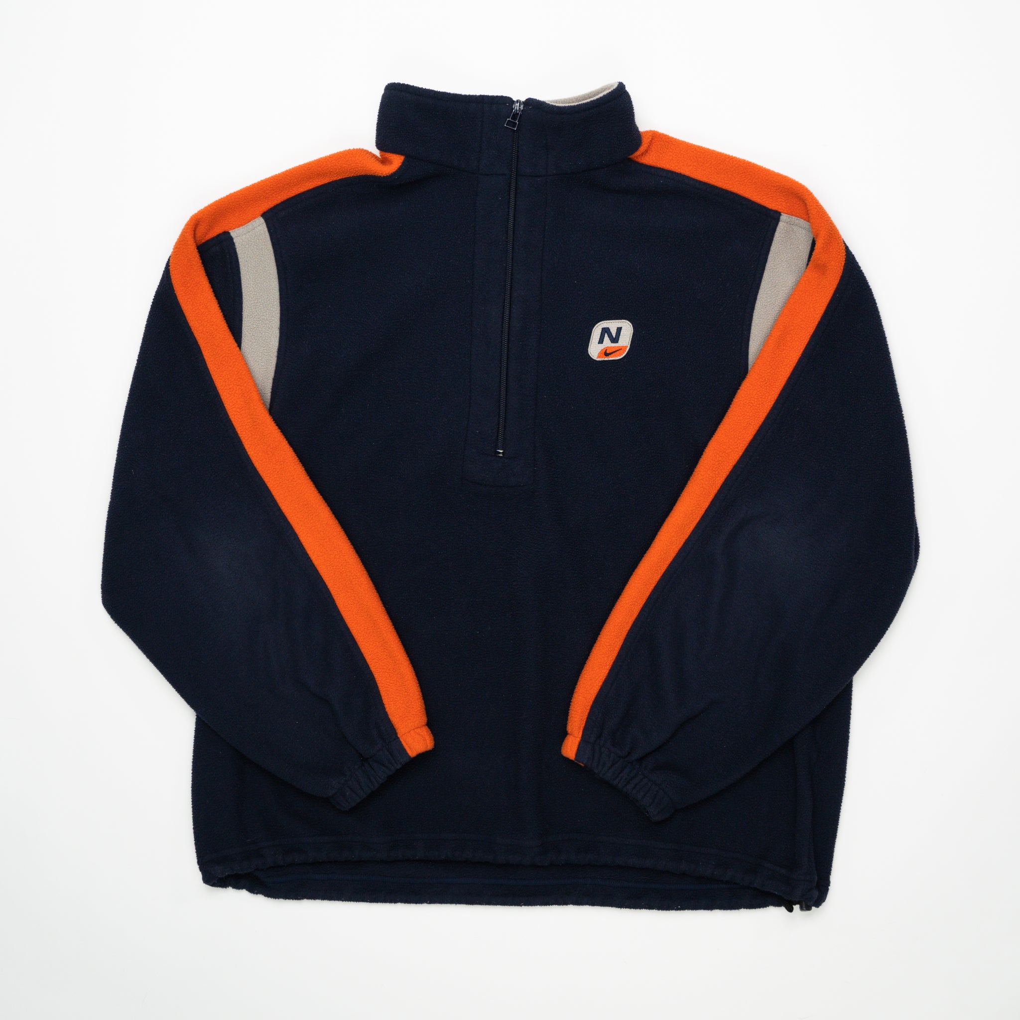 Vintage Rare 90s Nike Navy + Orange 1/4 Zip (M/L) | Rebalance Vintage.