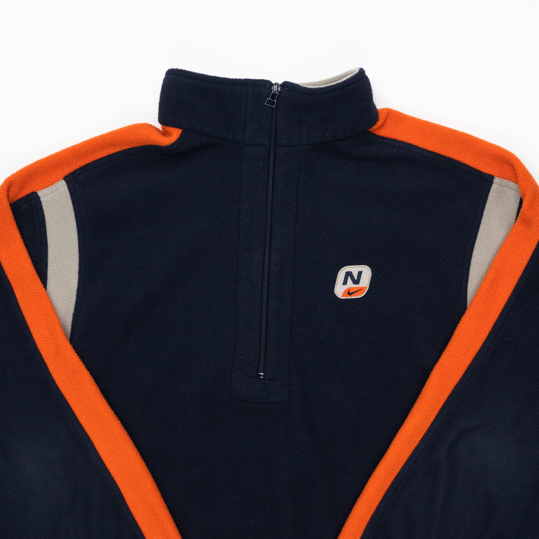 Vintage Rare 90s Nike Navy + Orange 1/4 Zip (M/L) | Rebalance Vintage.