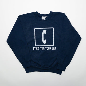 Vintage 80s 'stick it in your ear' Crewneck (M) | Rebalance Vintage.