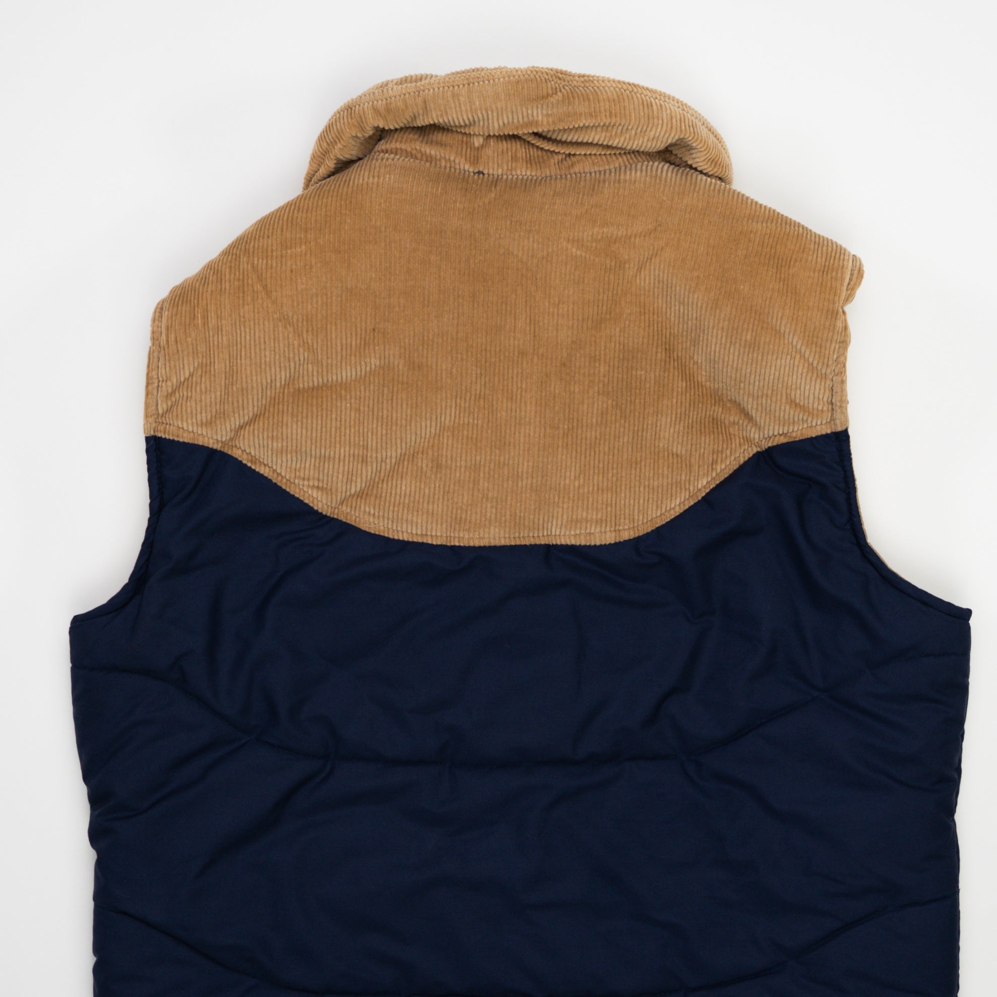 Vintage 70s Blue + Beige Puffer Vest (L)