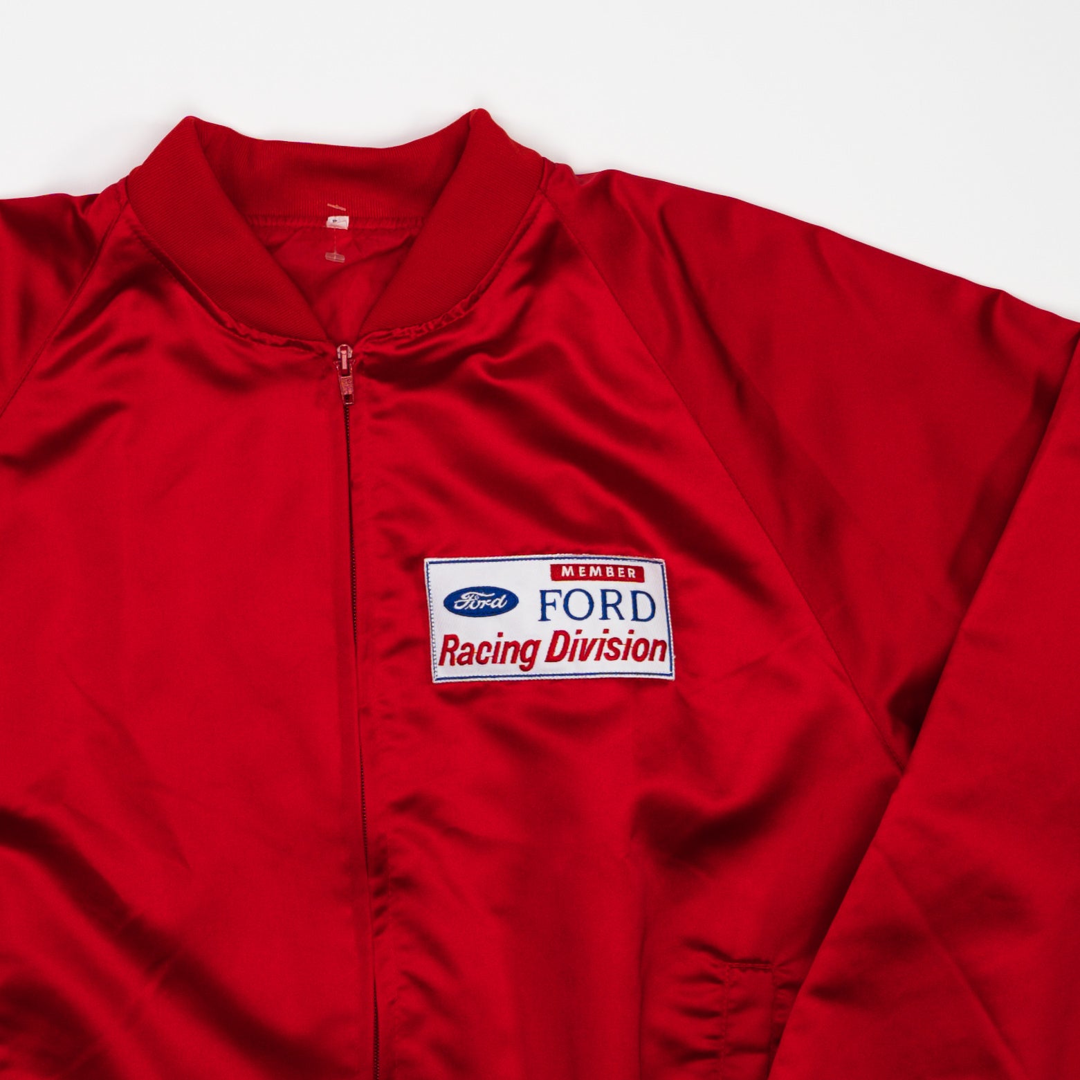 Vintage Red Ford Racing Division Ft Lauderdale Satin Bomber (L)