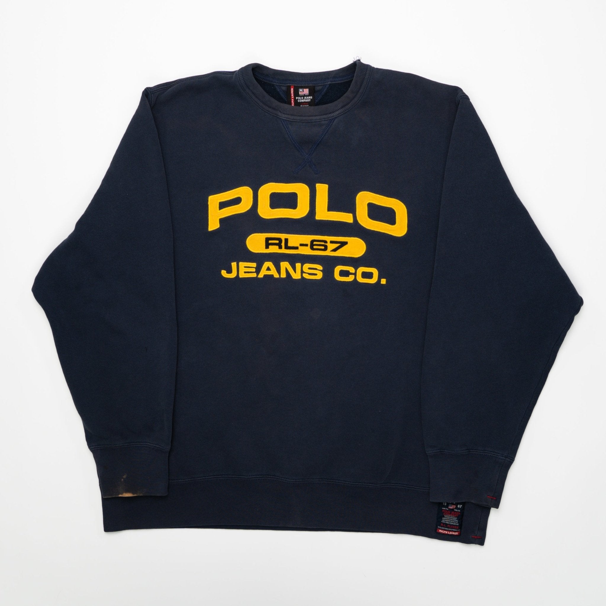 Vintage Blue Polo RL-67 Jeans Co Crewneck (L/XL) | Rebalance Vintage.