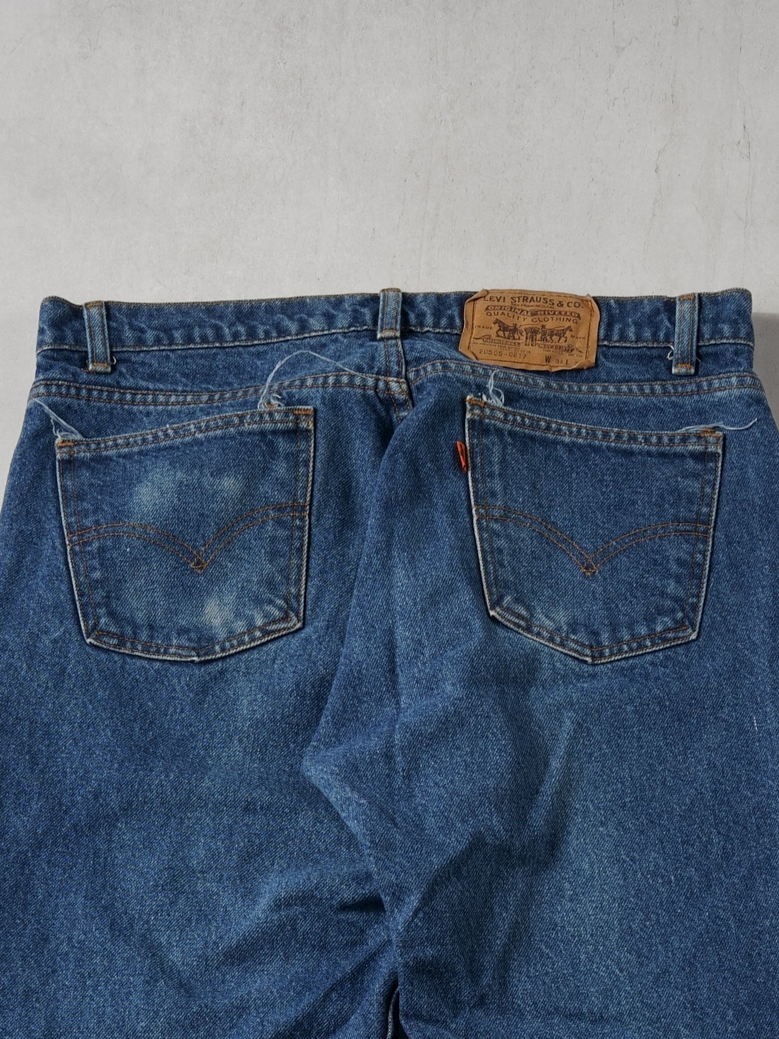 Vintage 70s Dark Blue Levi's 505 Denim Jeans (32x30)
