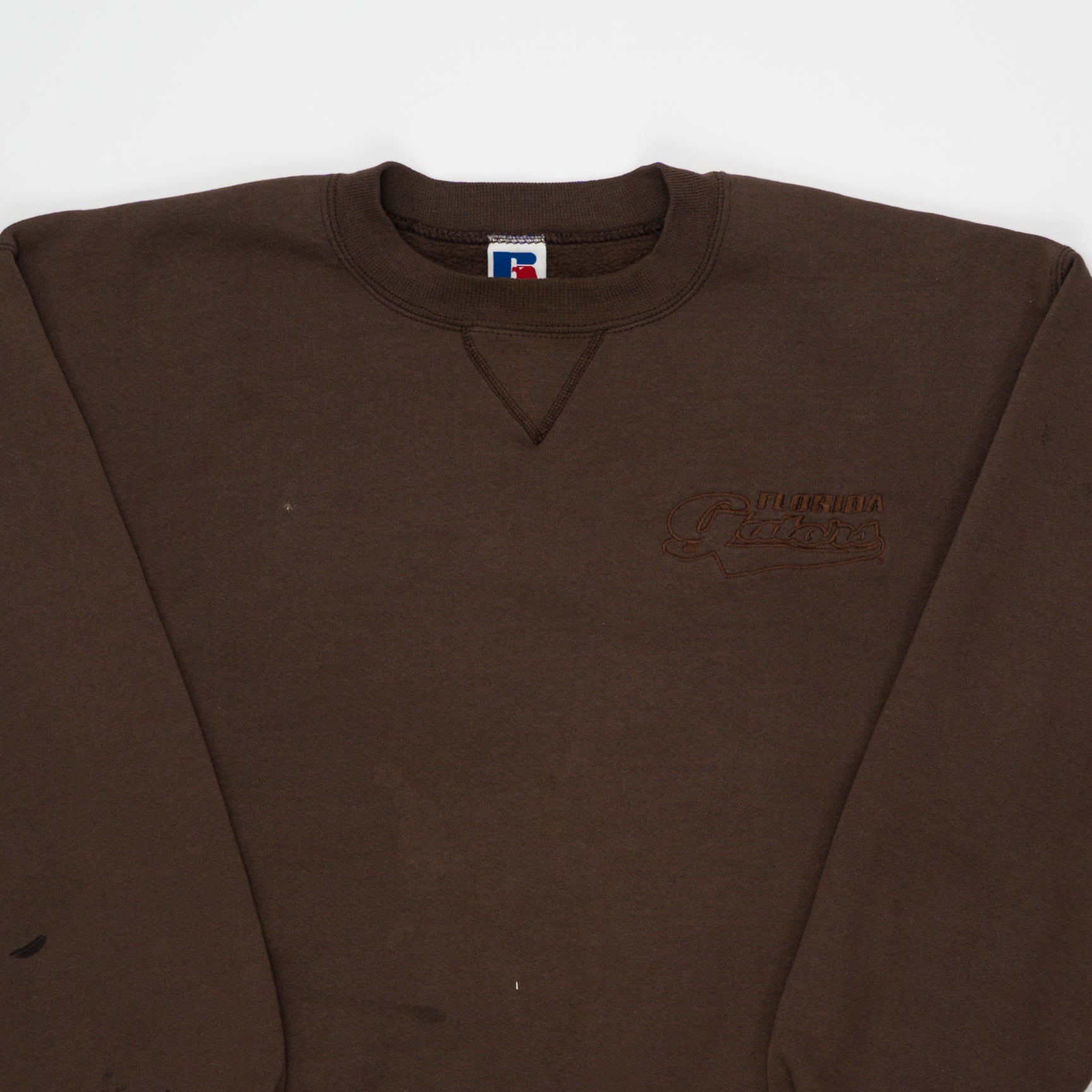 Vintage 90s Brown Florida Gators x Russell Athletic Crewneck (M) | Rebalance Vintage.