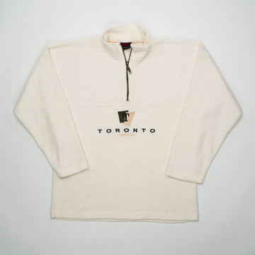 Vintage 90s Cream Toronto 1/4 Zip Fleece (L) | Rebalance Vintage.