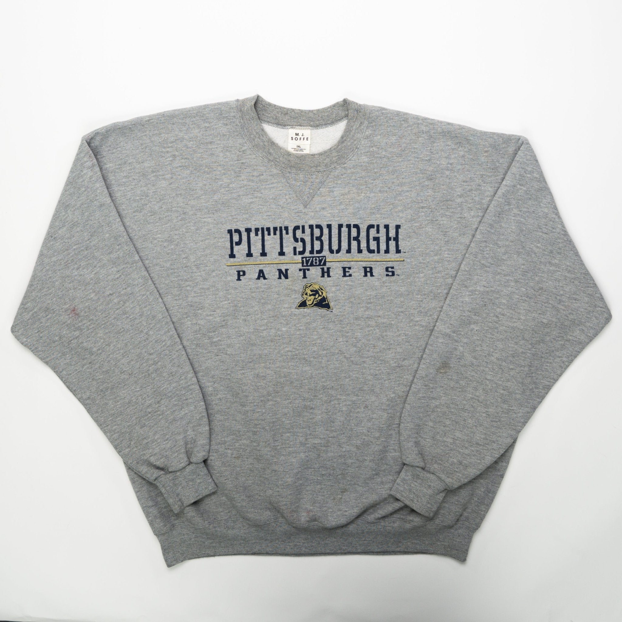 Vintage Grey Pittsburgh Panthers Crewneck (XL) | Rebalance Vintage.