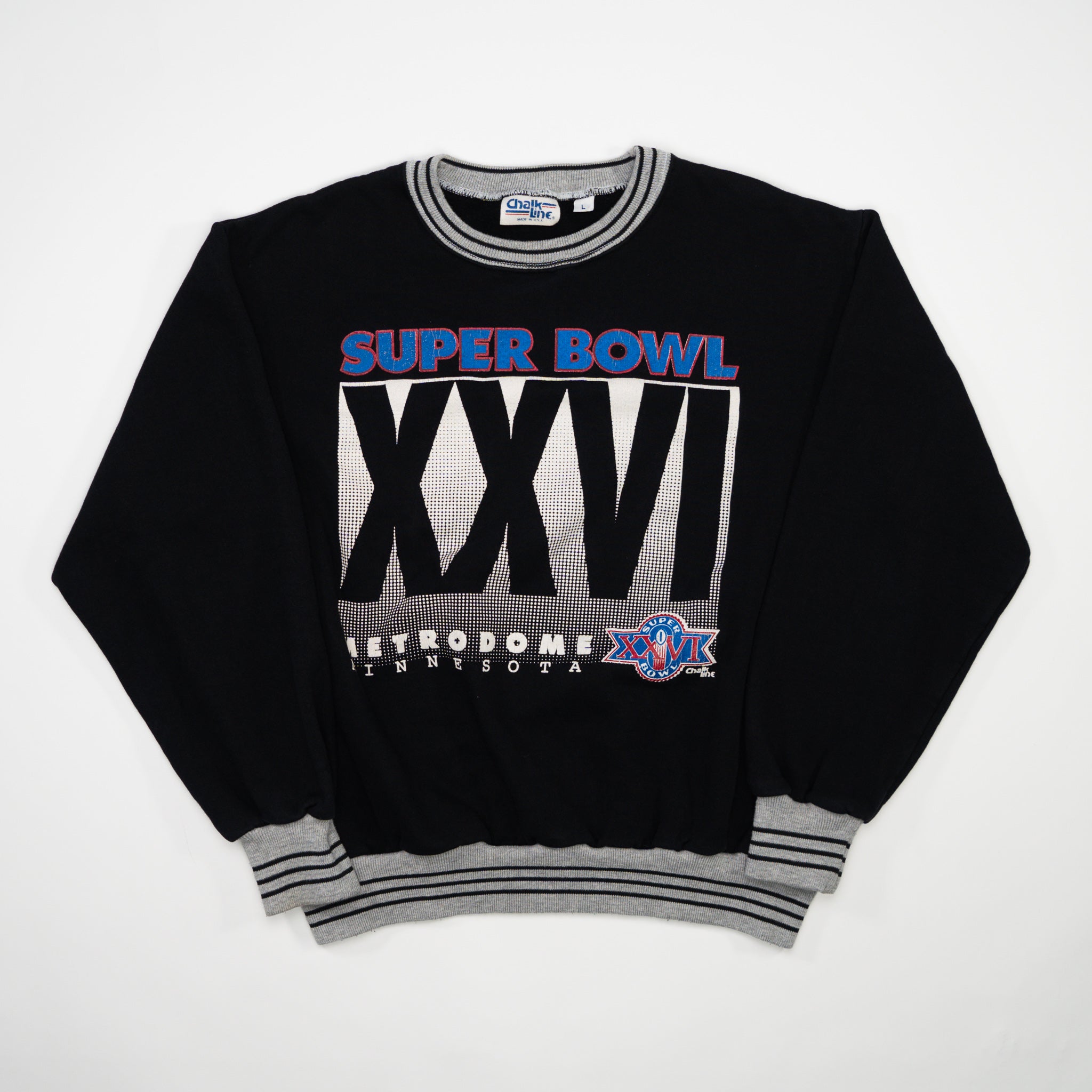 Vintage Black Super Bowl XXVI Metrodome Minnesota Crewneck (M/L)