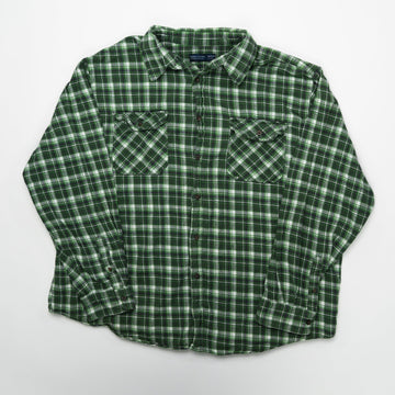 Vintage Green & White Faded Glory Plaid Button Up (XL) | Rebalance Vintage.
