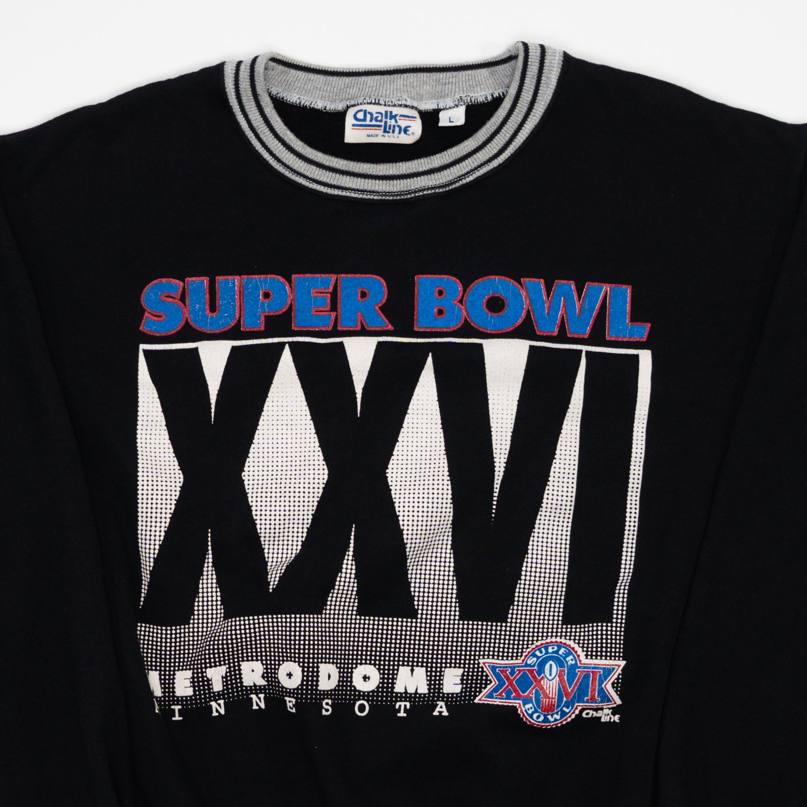 Vintage Black Super Bowl XXVI Metrodome Minnesota Crewneck (M/L)