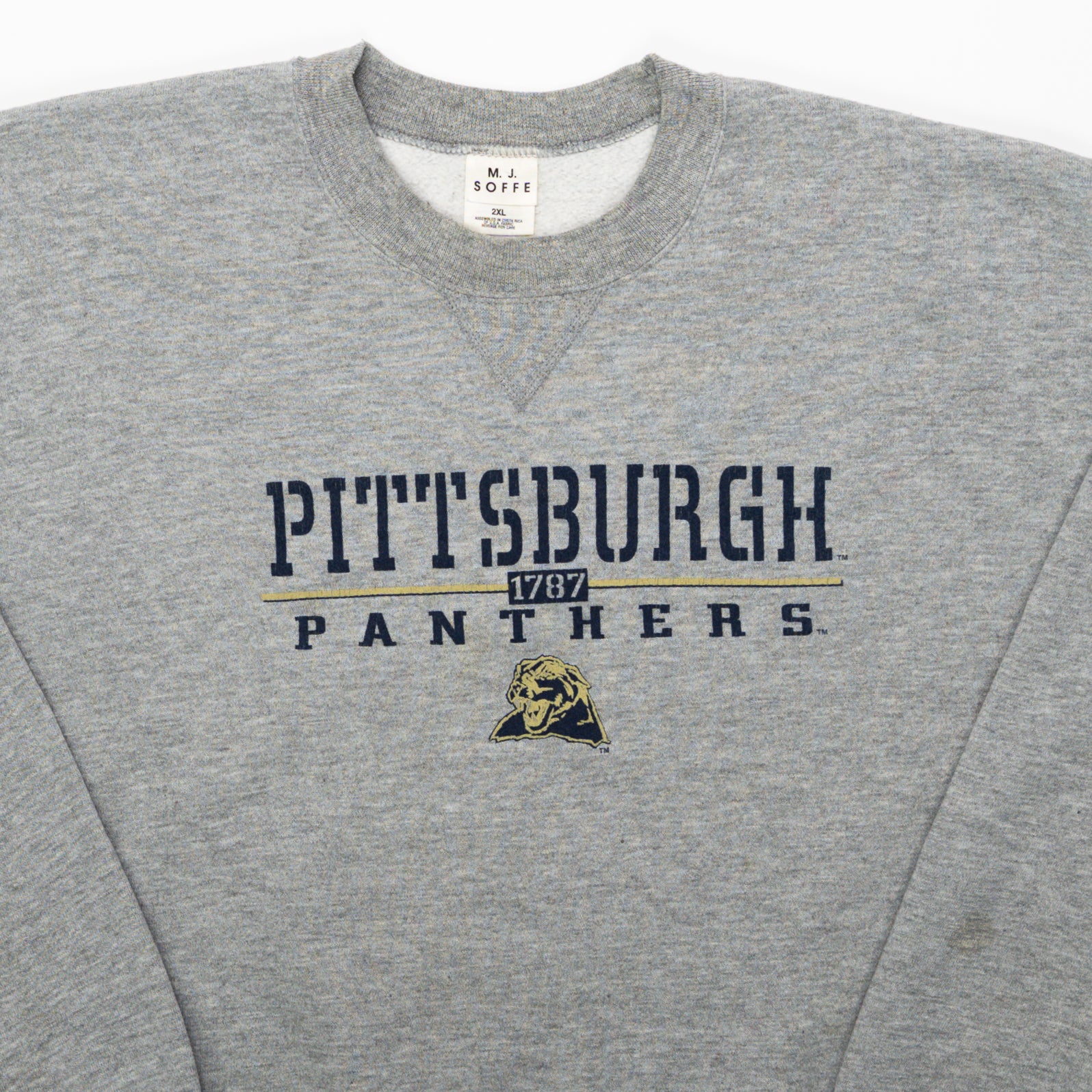 Vintage Grey Pittsburgh Panthers Crewneck (XL) | Rebalance Vintage.