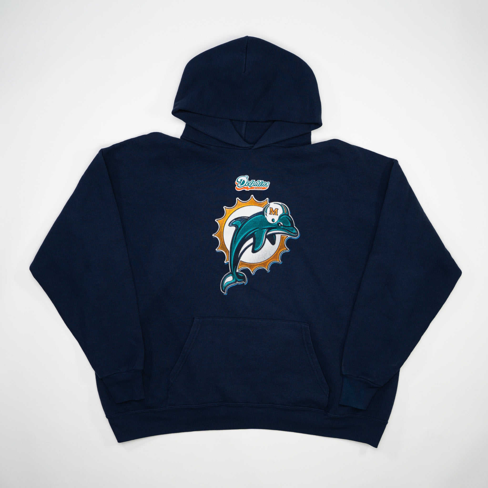 Vintage Navy Miami Dolphins NFL Hoodie (XL)