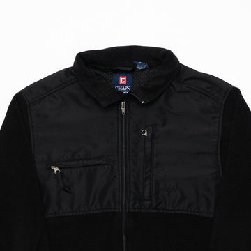 Vintage Black Chaps Fleece Zip Up Sweater (M) | Rebalance Vintage.