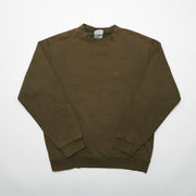 Vintage 00s Khaki Brown + Orange Nike Check Crewneck (M)