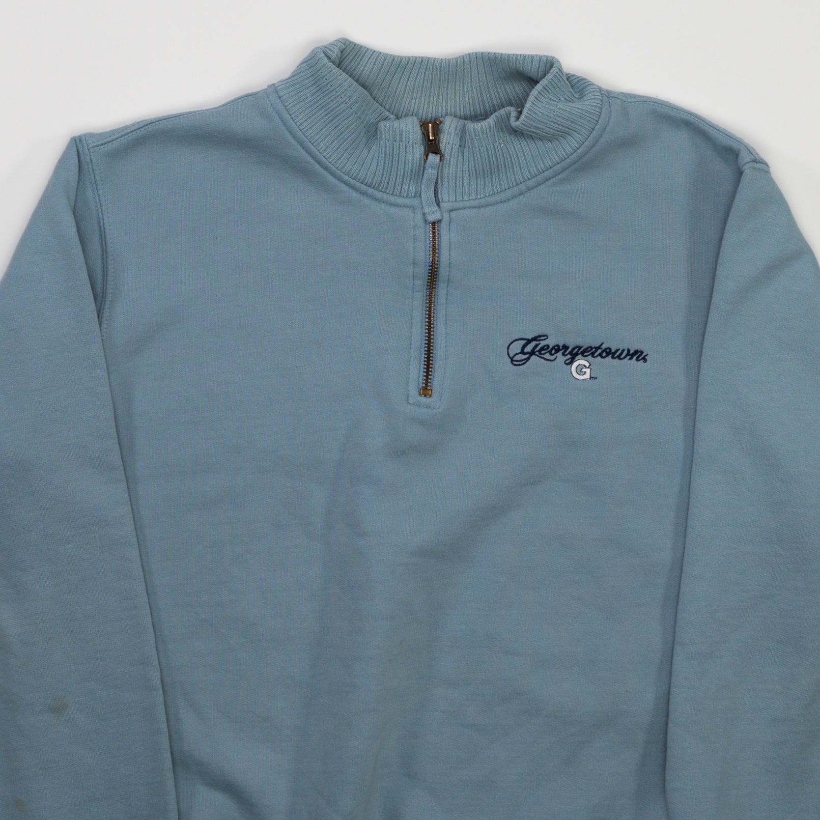 Vintage Baby Blue Georgetown 1/4 Zip Sweater (M)
