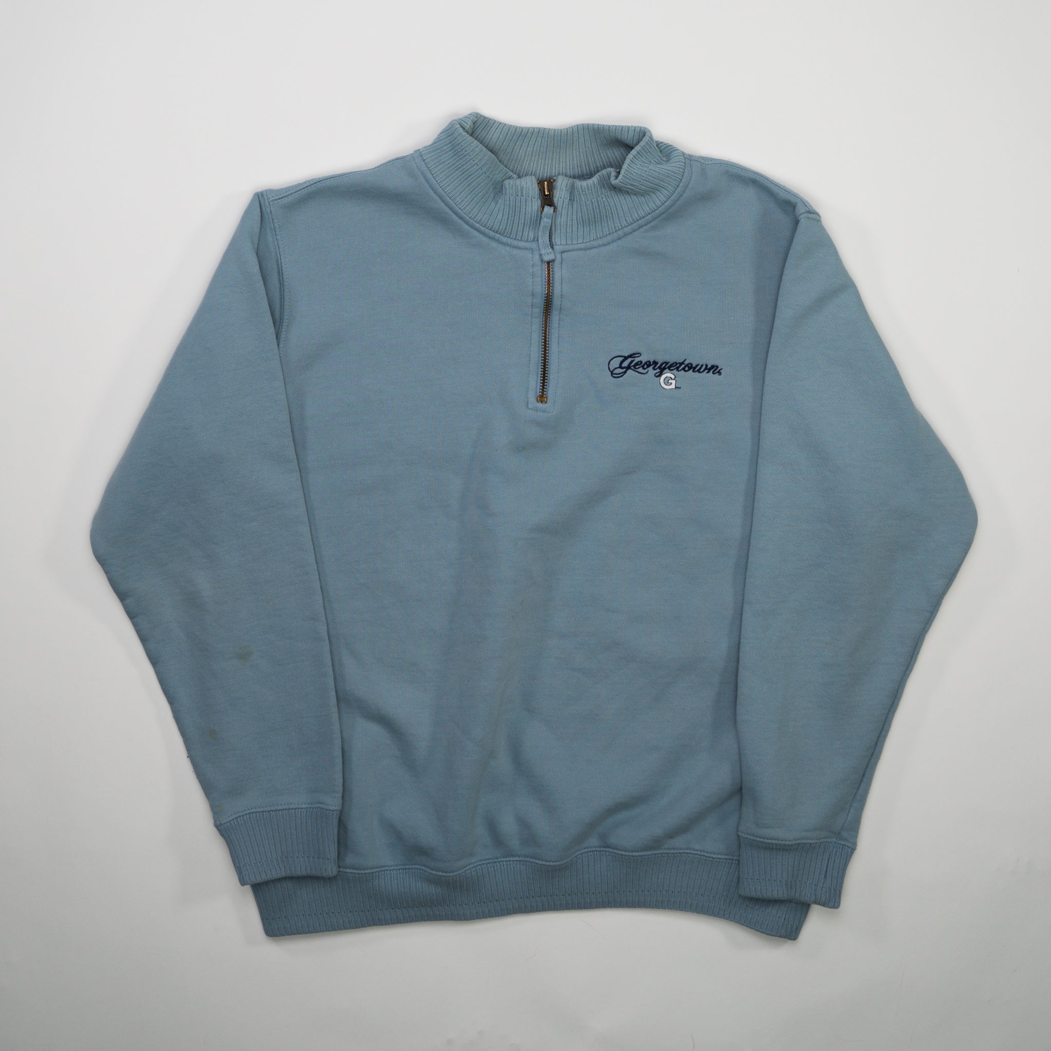 Vintage Baby Blue Georgetown 1/4 Zip Sweater (M)
